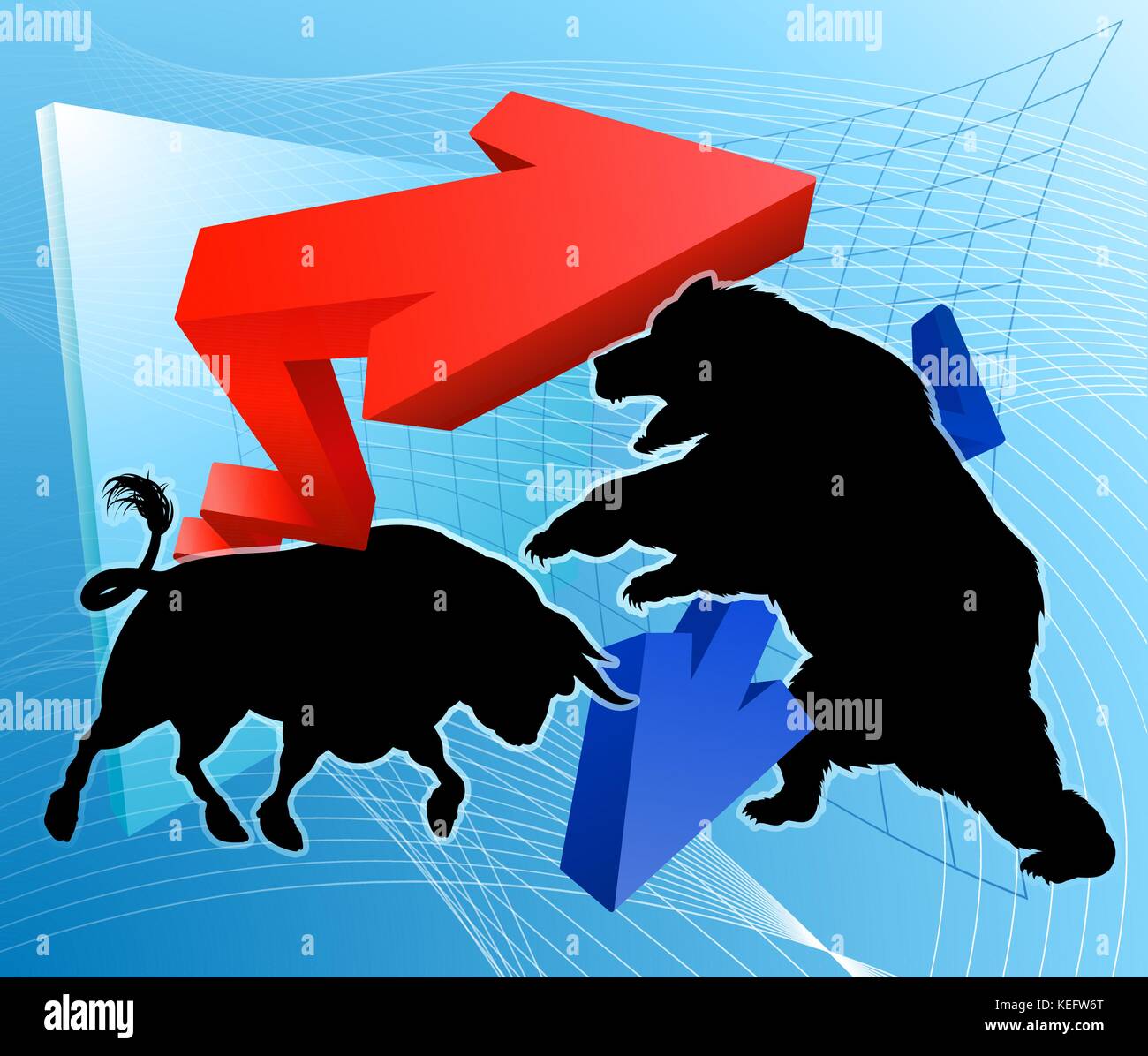 Bears Versus Bulls Stock Market Concept Stock Vector