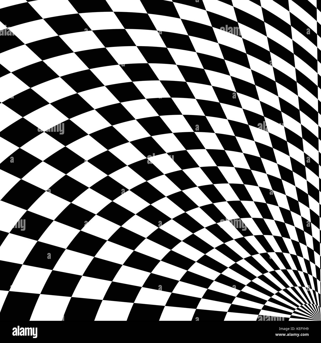 Black and white checkered curve pattern design for abstract background concept Stock Vector