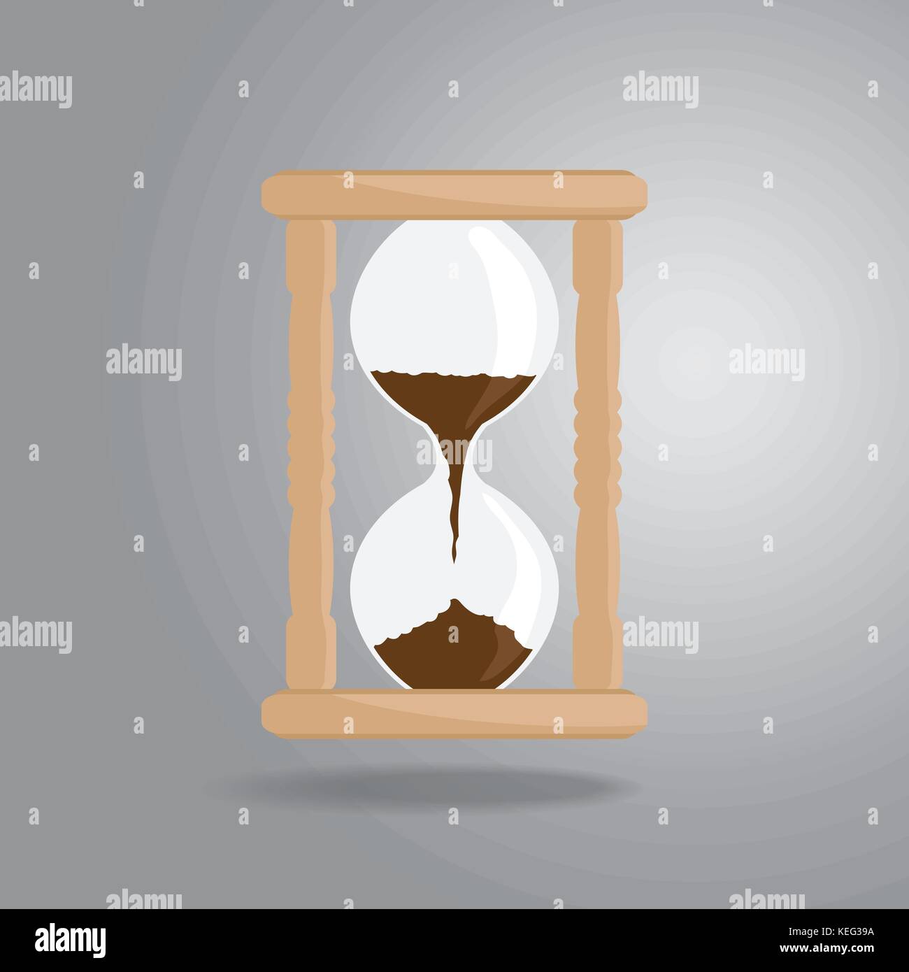 Hourglass old vintage icon flat style on gray background vector ...