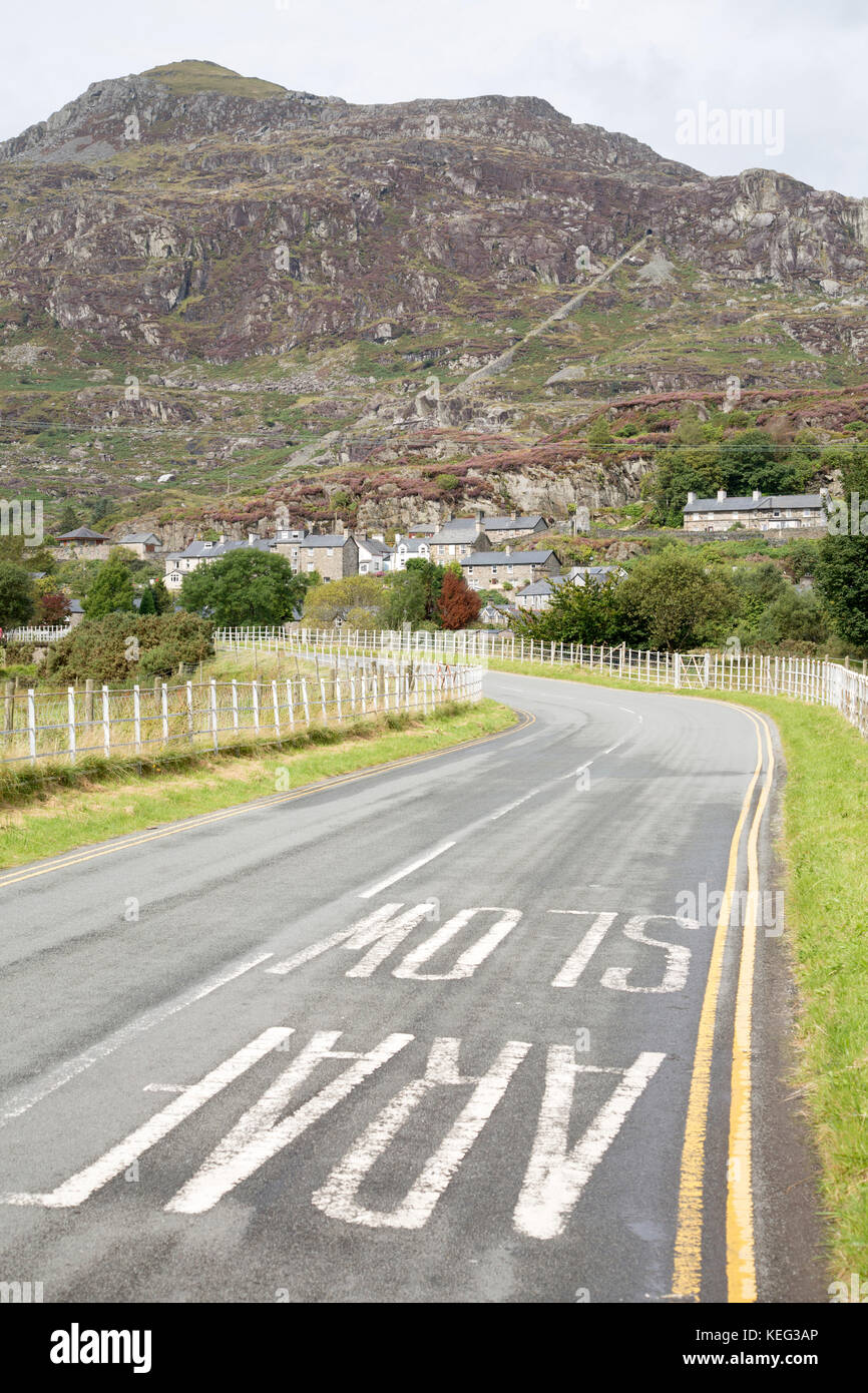 Tanygrisiau Village at Blaenau Ffestiniog; Wales; UK Stock Photo Alamy