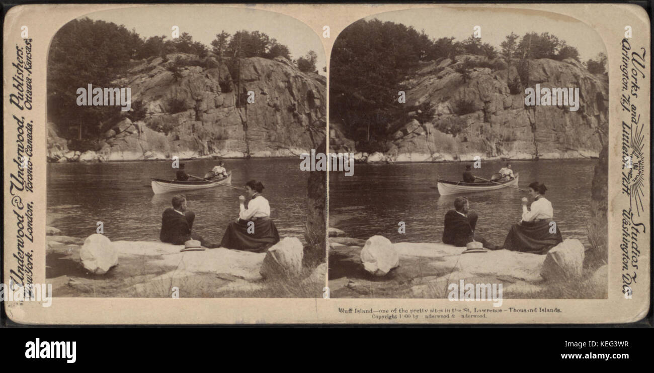 Bluff Island one of the pretty sites in the St. Lawrence, Thousand