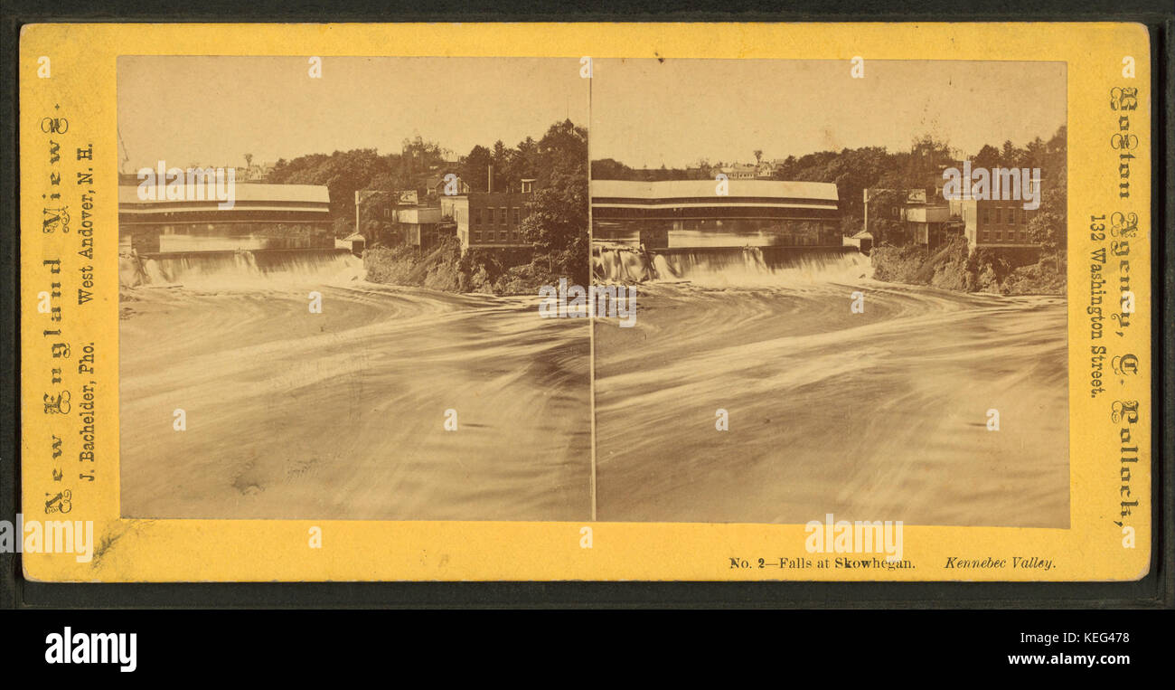 Falls at Skowhegan, Kennebec Valley, by John Bachelder Stock Photo Alamy