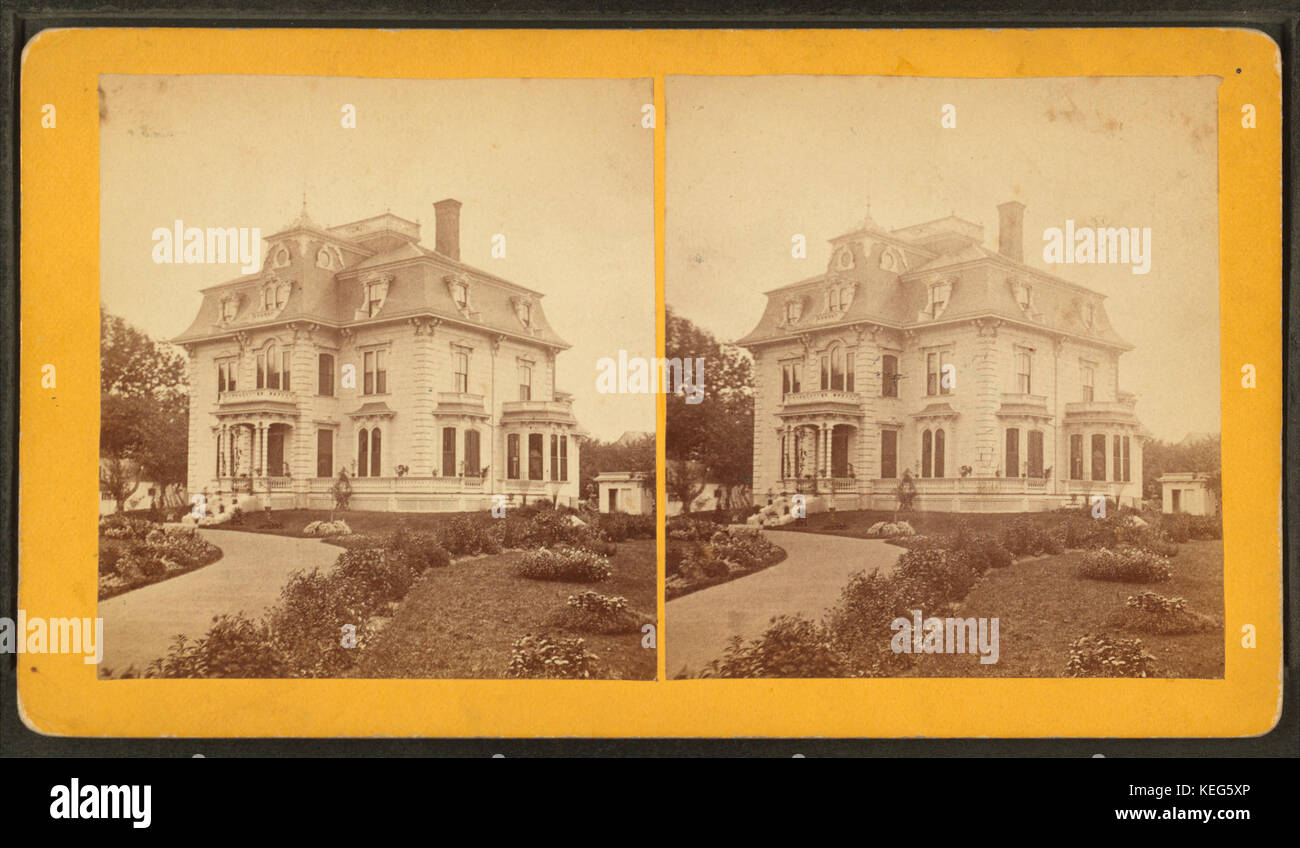 J..L. Nye's House, Plattesville, Wisconsin, from Robert N. Dennis collection of stereoscopic views Stock Photo