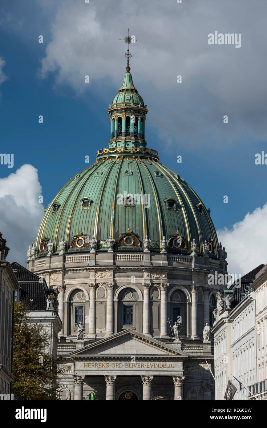 Frederik's church Danish Frederiks Kirke popularly known Marble Church from Amalienborg Palace, Copenhagen , Denmark Stock Photo