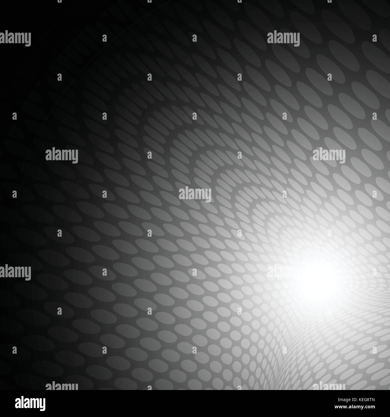 White dots circle wave pattern on black background for abstract ...