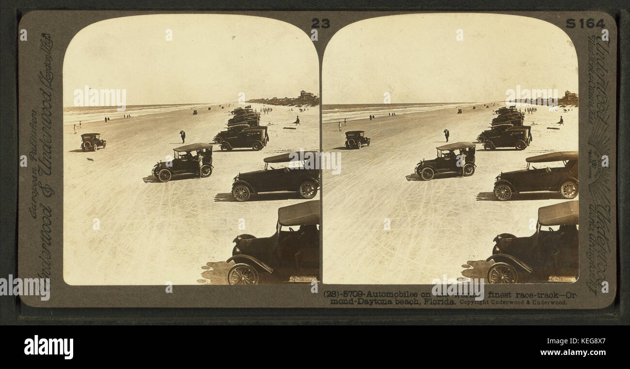 Automobiles on the world's finest Race Track, OrmondDaytona Beach, by