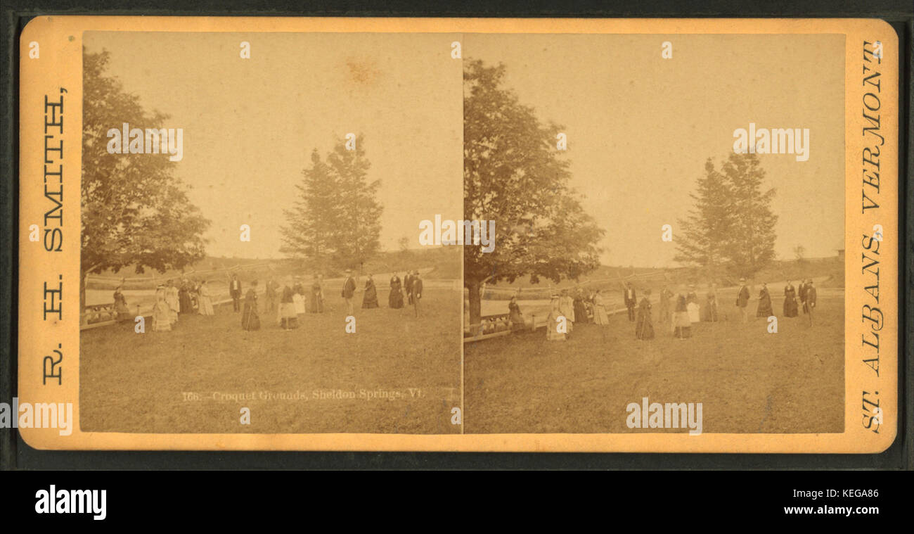 Croquet grounds, Sheldon Springs, Vt, by Smith, R. H. (Rollin H.) Stock Photo