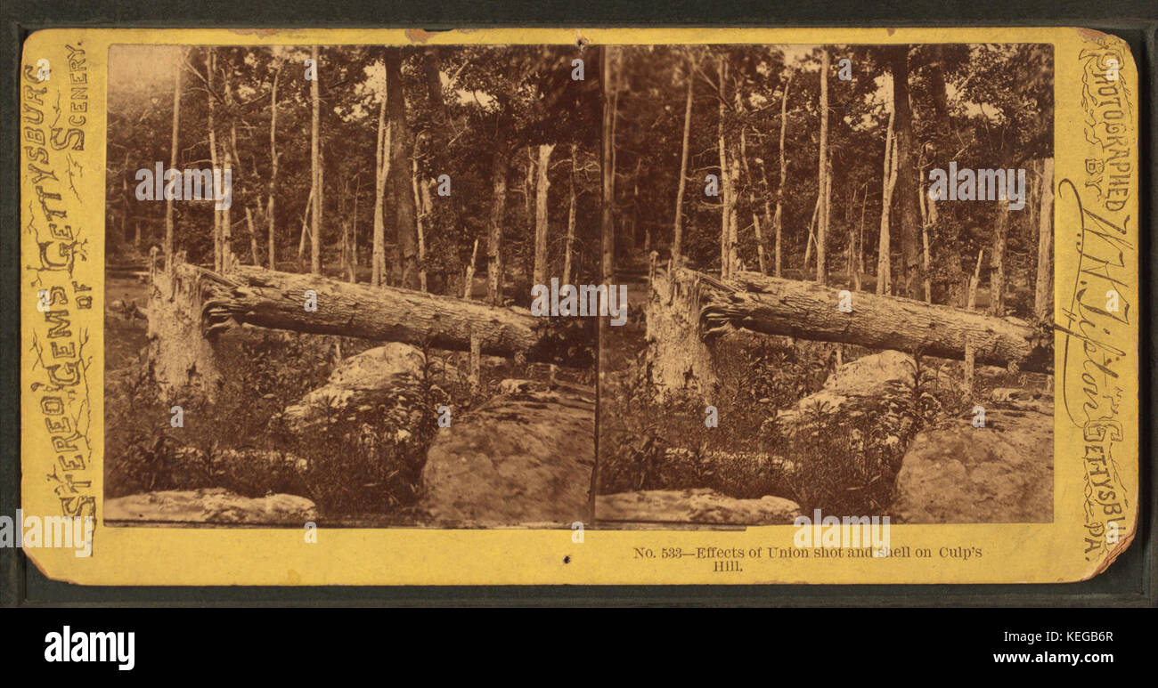 Effects of Union shot and shell on Culp's Hill, by Tipton, William H ...