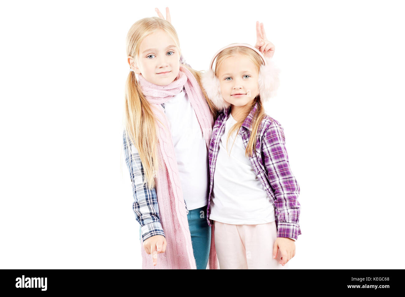 Blonde little sisters Stock Photo Alamy
