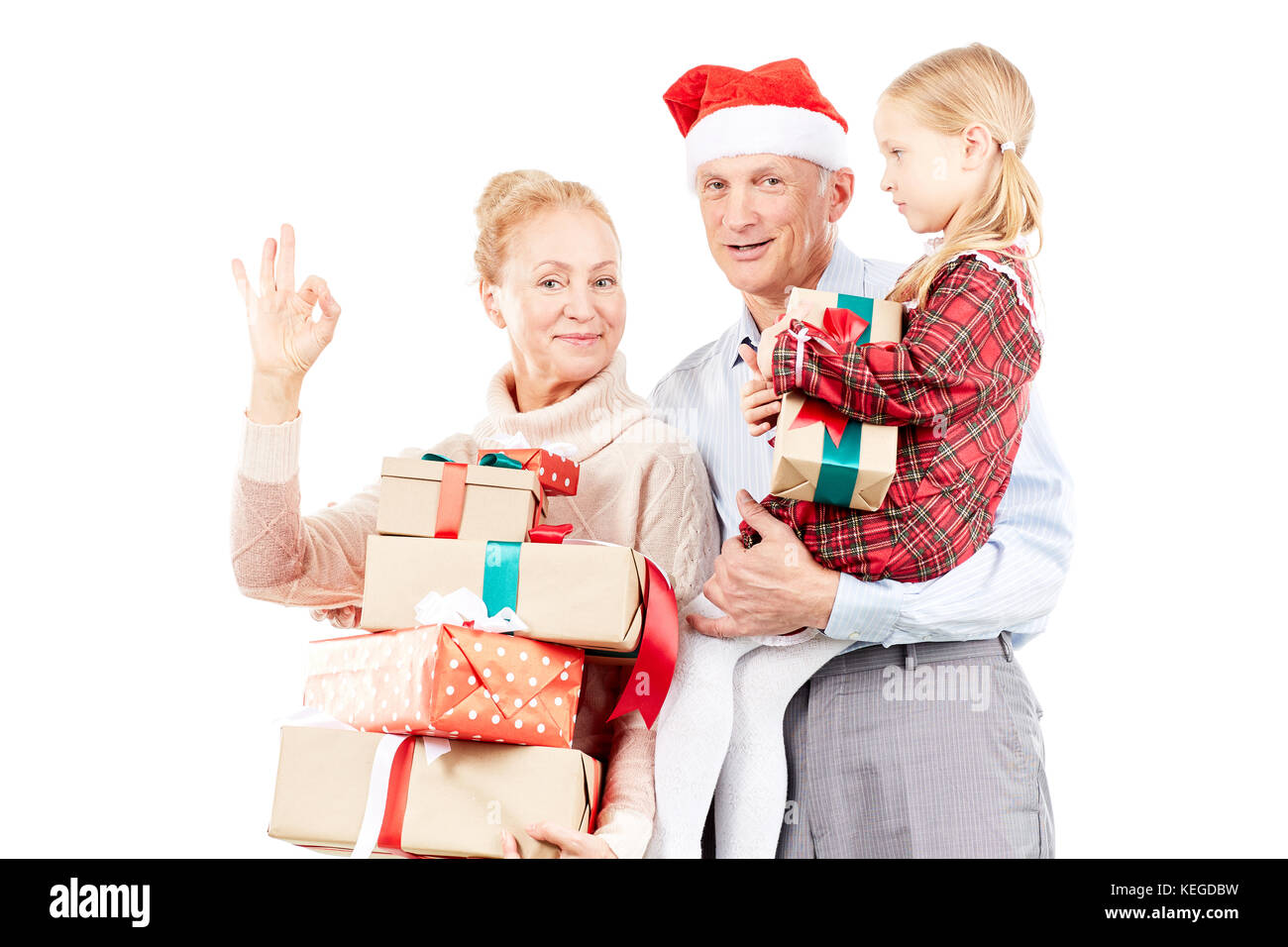 Christmas with grandparents Stock Photo - Alamy