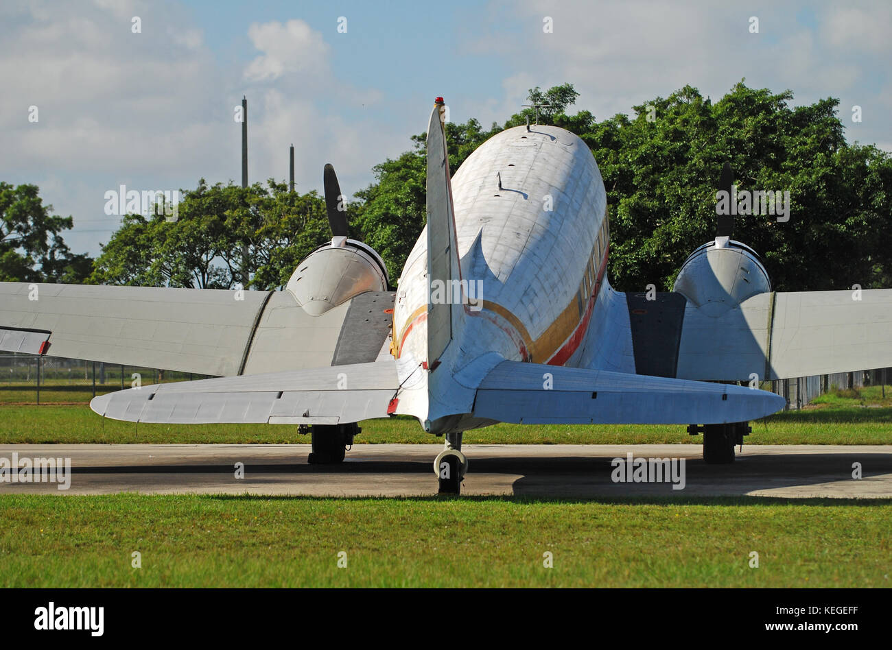 DC-3 rear view Stock Photo - Alamy