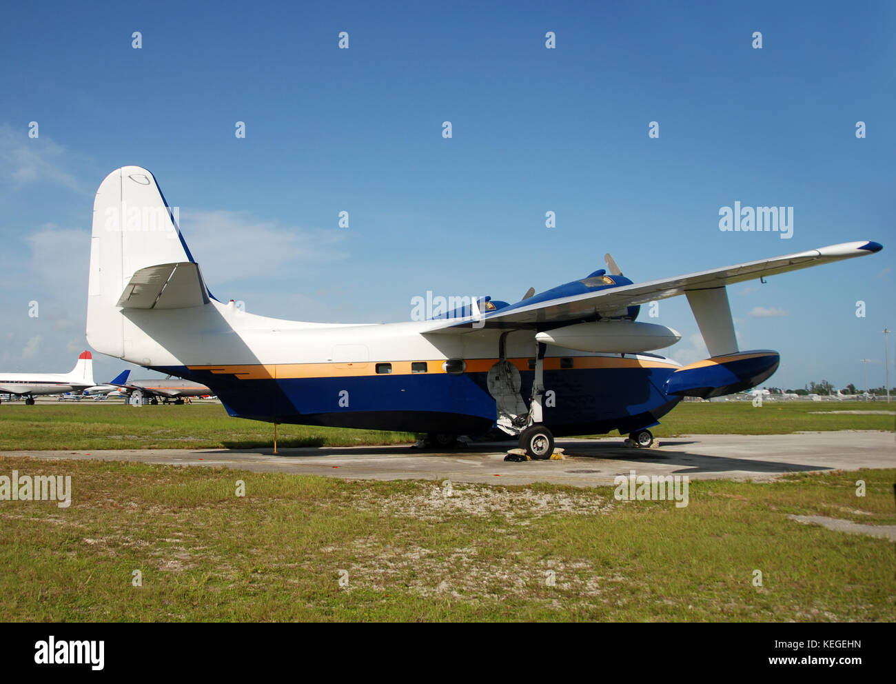 Seaplane on the ground Stock Photo