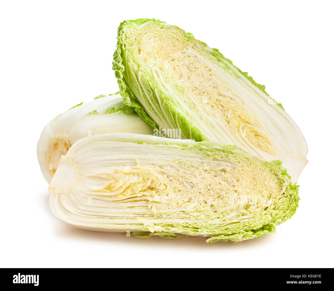 sliced chinese cabbage path isolated Stock Photo