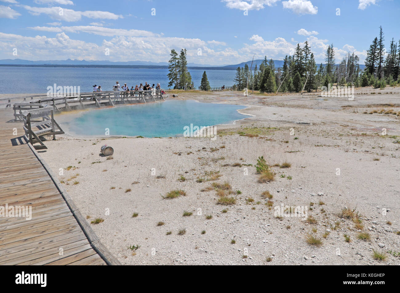 Yellowstone national park spans an area of 3 hires stock photography