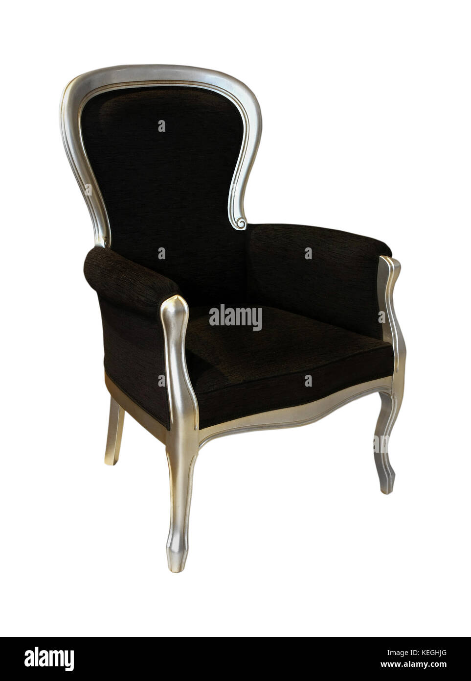 Black antique chair isolated with clipping path included Stock Photo