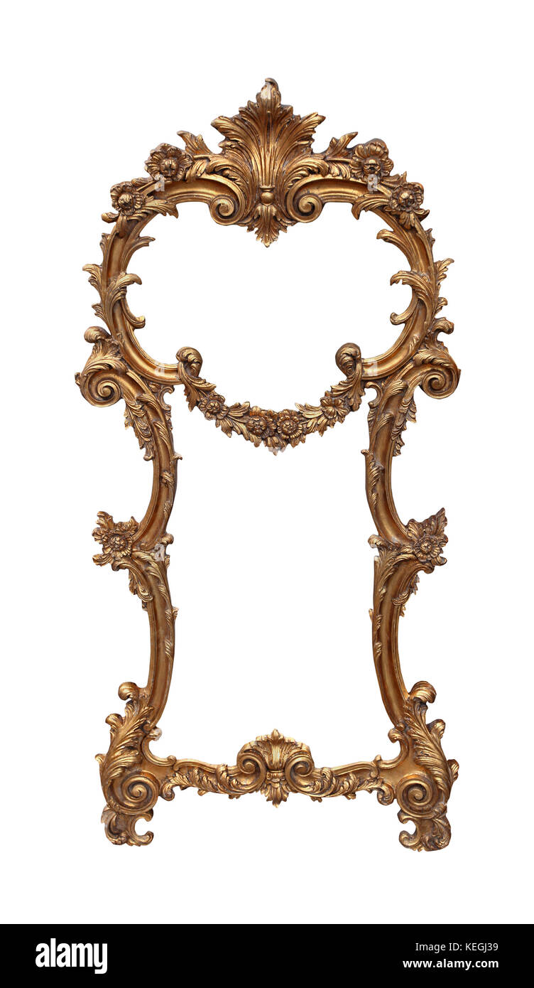 Gold baroque frame with angel statues ornaments Stock Photo Alamy