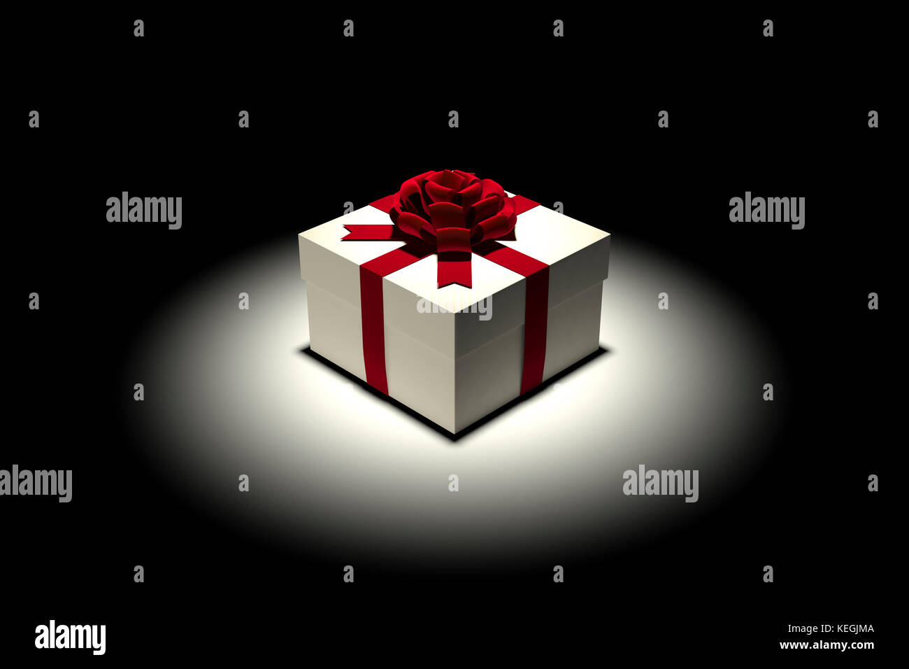 Present, Gift Box with Red Ribbon Stock Photo Alamy