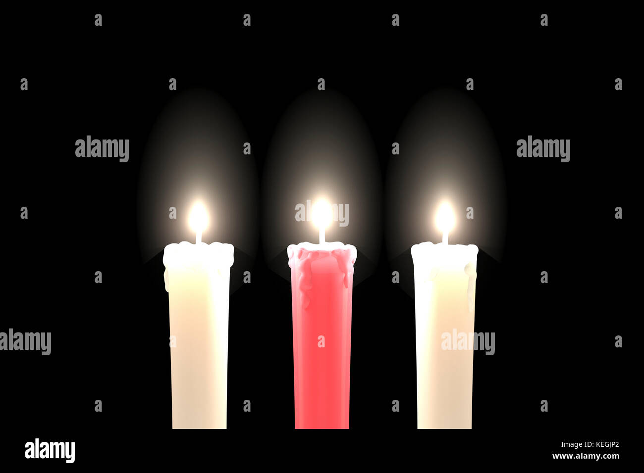 Candlelight, Red & White Candles Stock Photo Alamy