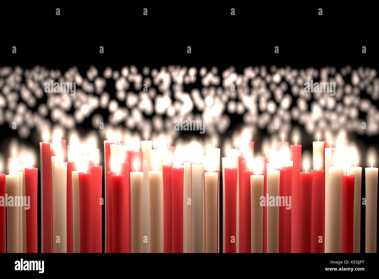 Candlelight, Red & White Candles Stock Photo
