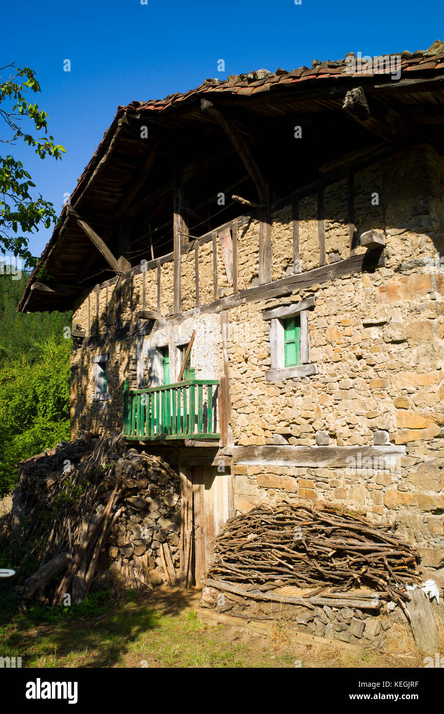 Traditional Basque architecture near Llodio in the Biskaia Basque region of Northern Spain Stock Photo