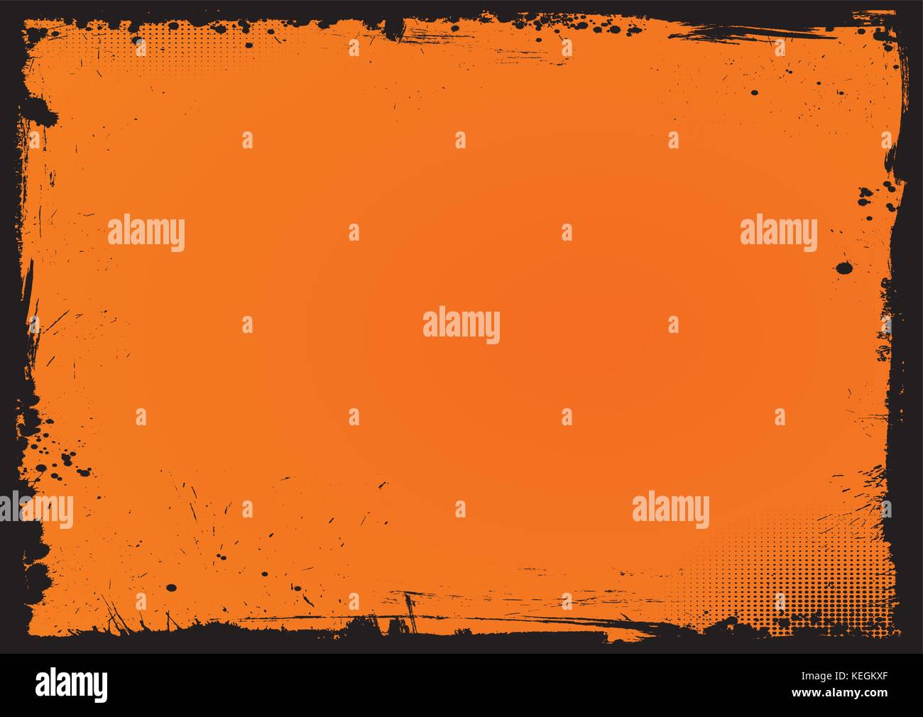 The horizontal Halloween background with grunge border Stock Vector ...
