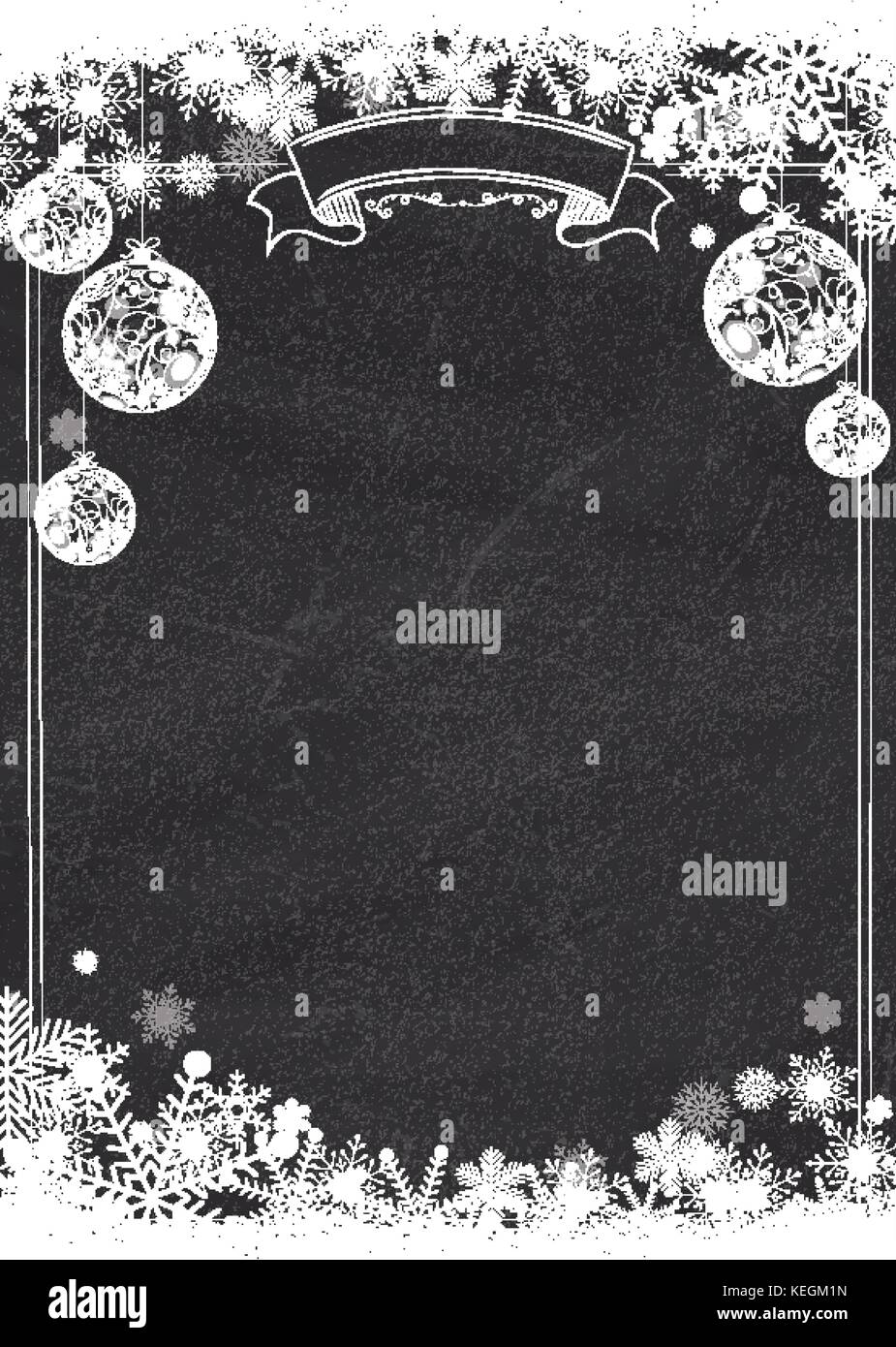 A3 size vertical Cafe menu classic blackboard winter christmas background  with snowflake and xmas ball border Stock Vector Image & Art - Alamy