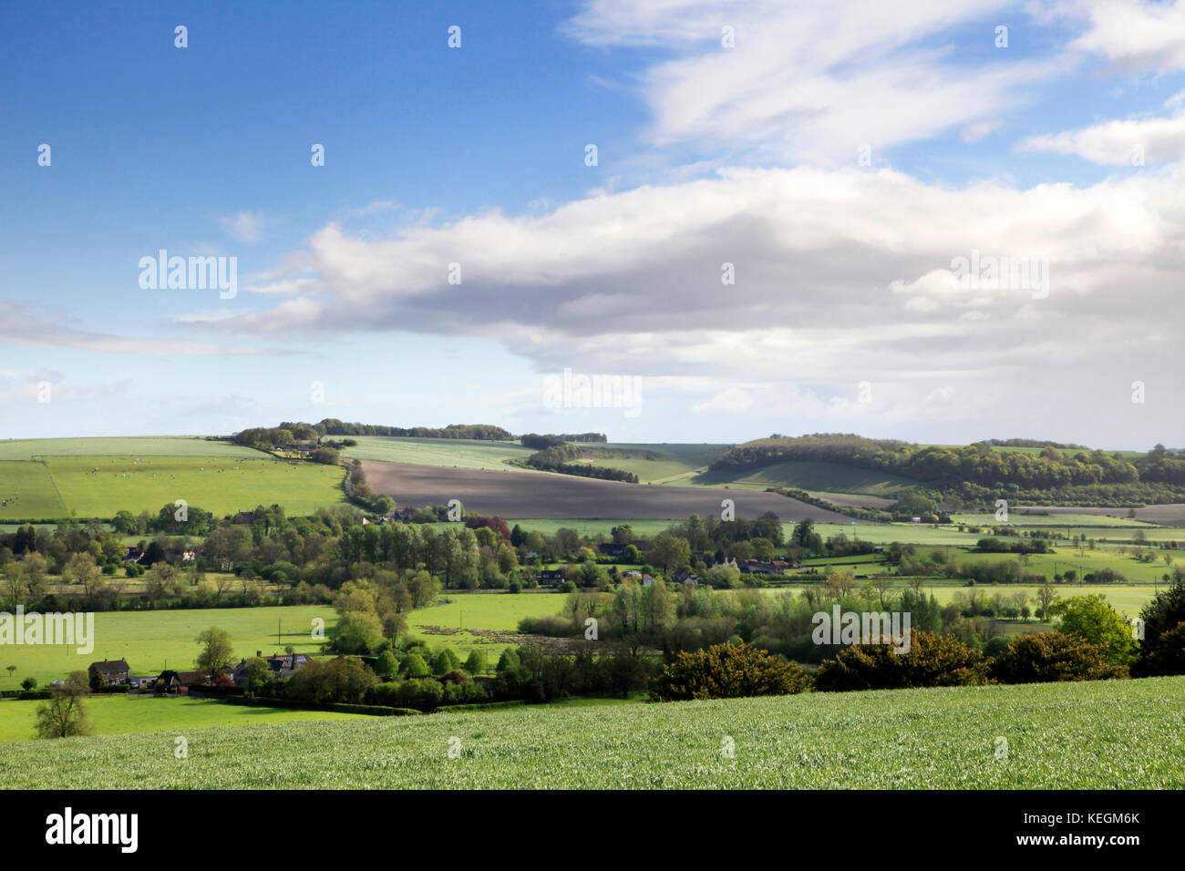 A view of the Wylye Valley at Upton Lovell in Wiltshire Stock Photo Alamy