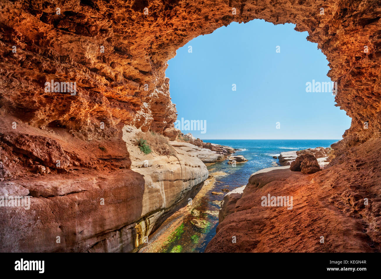 Woolshed Cave is a hidden gem on Eyre Peninsula. Stock Photo