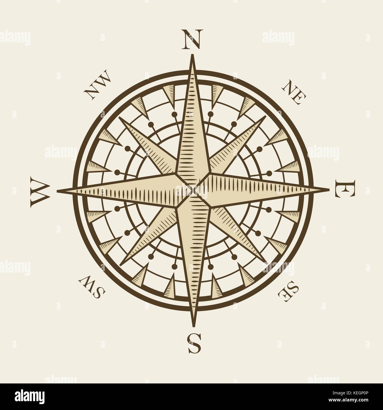 isolated nautical compass equipment in vector format Stock Vector
