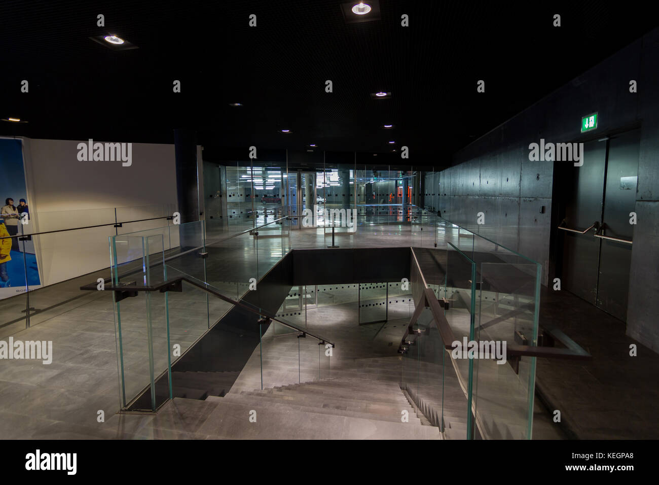 Harpa concert hall and conference center in Reykjavík, Iceland. The building features a distinctive colored glass, inspired by the basalt landscape Stock Photo