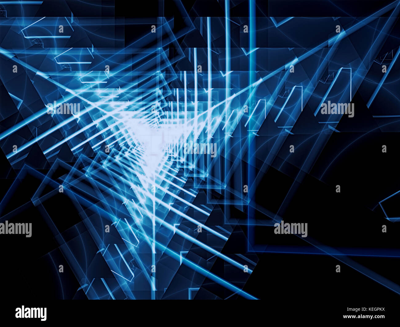 Triangle tunnel - abstract digitally generated image Stock Photo - Alamy