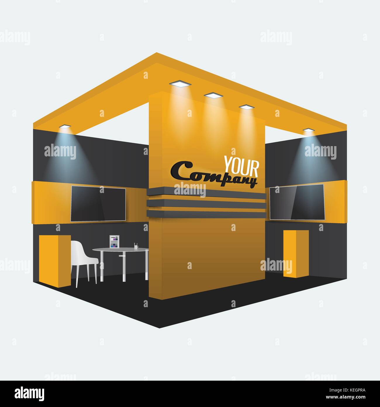 Download Exhibition Stand Display Trade Booth Mockup Design Orange And Black Illustrated Vector Stock Vector Image Art Alamy