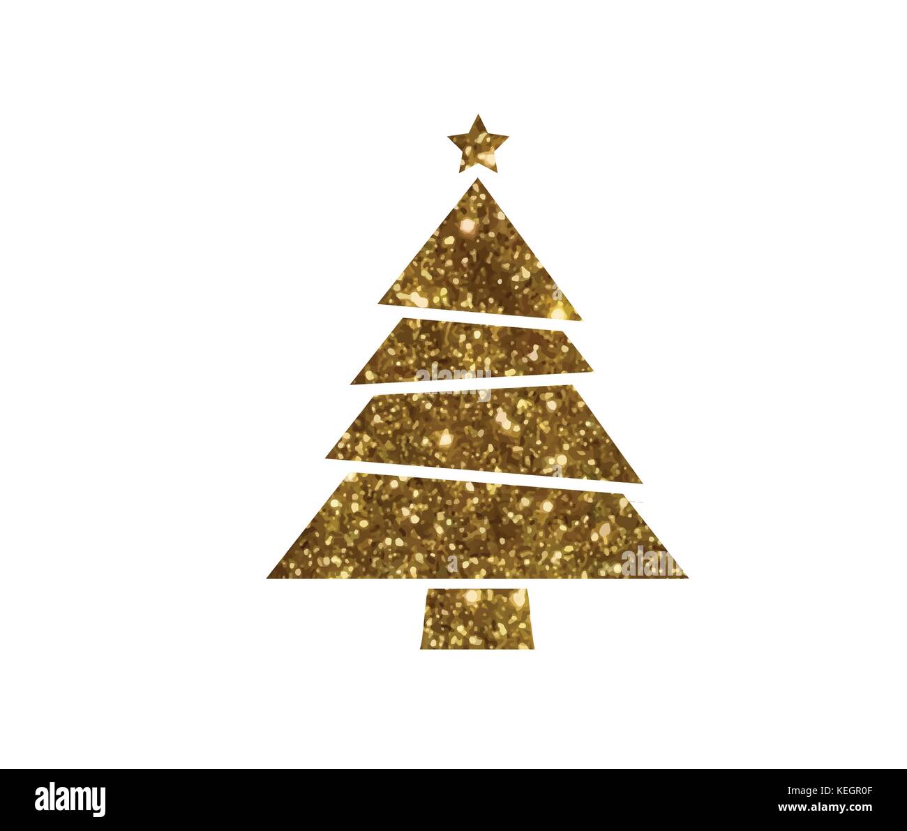 Isolated vector golden glitter Christmas tree flat icon Stock Vector ...
