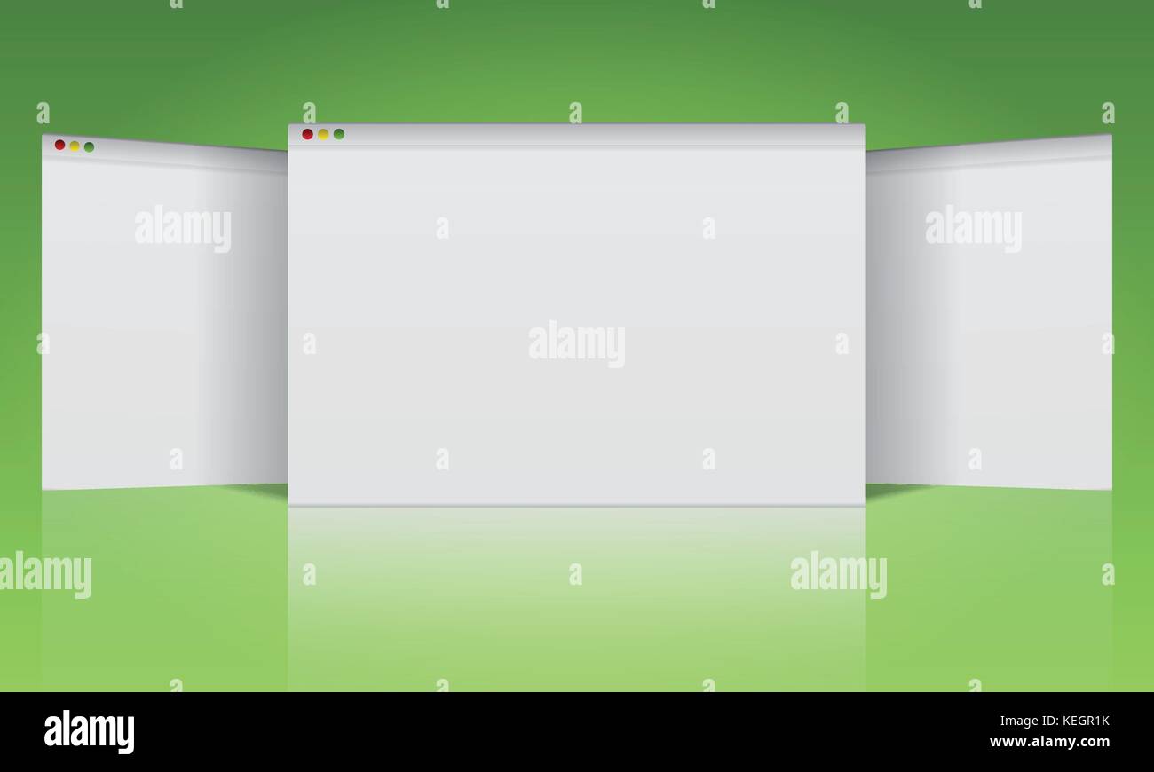 3 Blank browser windows mockup for your website advertisement layout ...