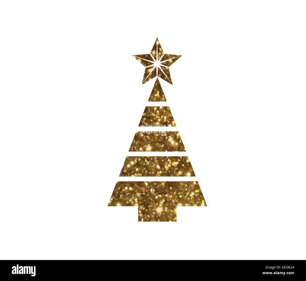 Isolated vector golden glitter Christmas tree flat icon Stock Vector ...