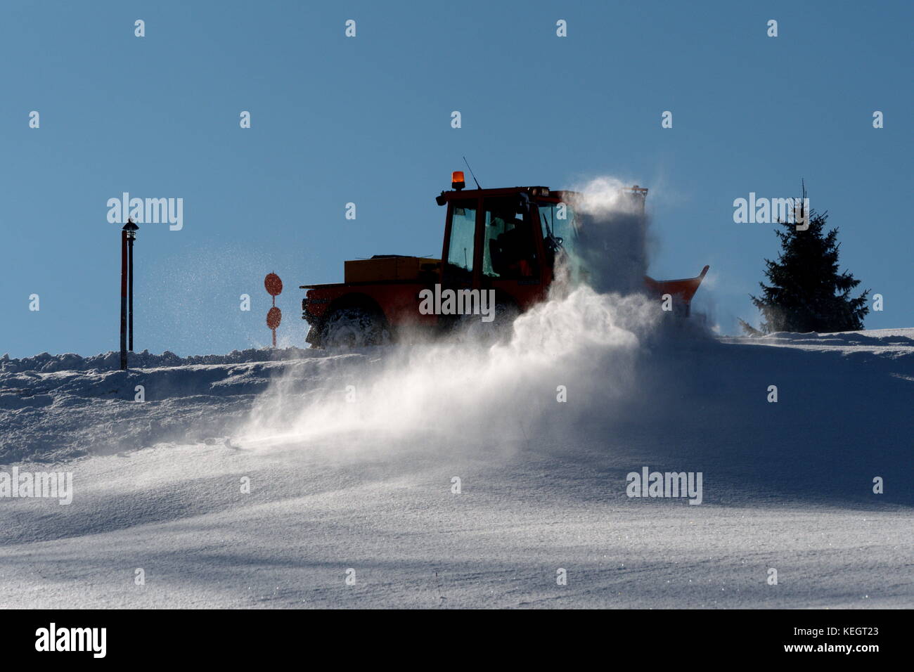 Snowplow in action Stock Photo Alamy