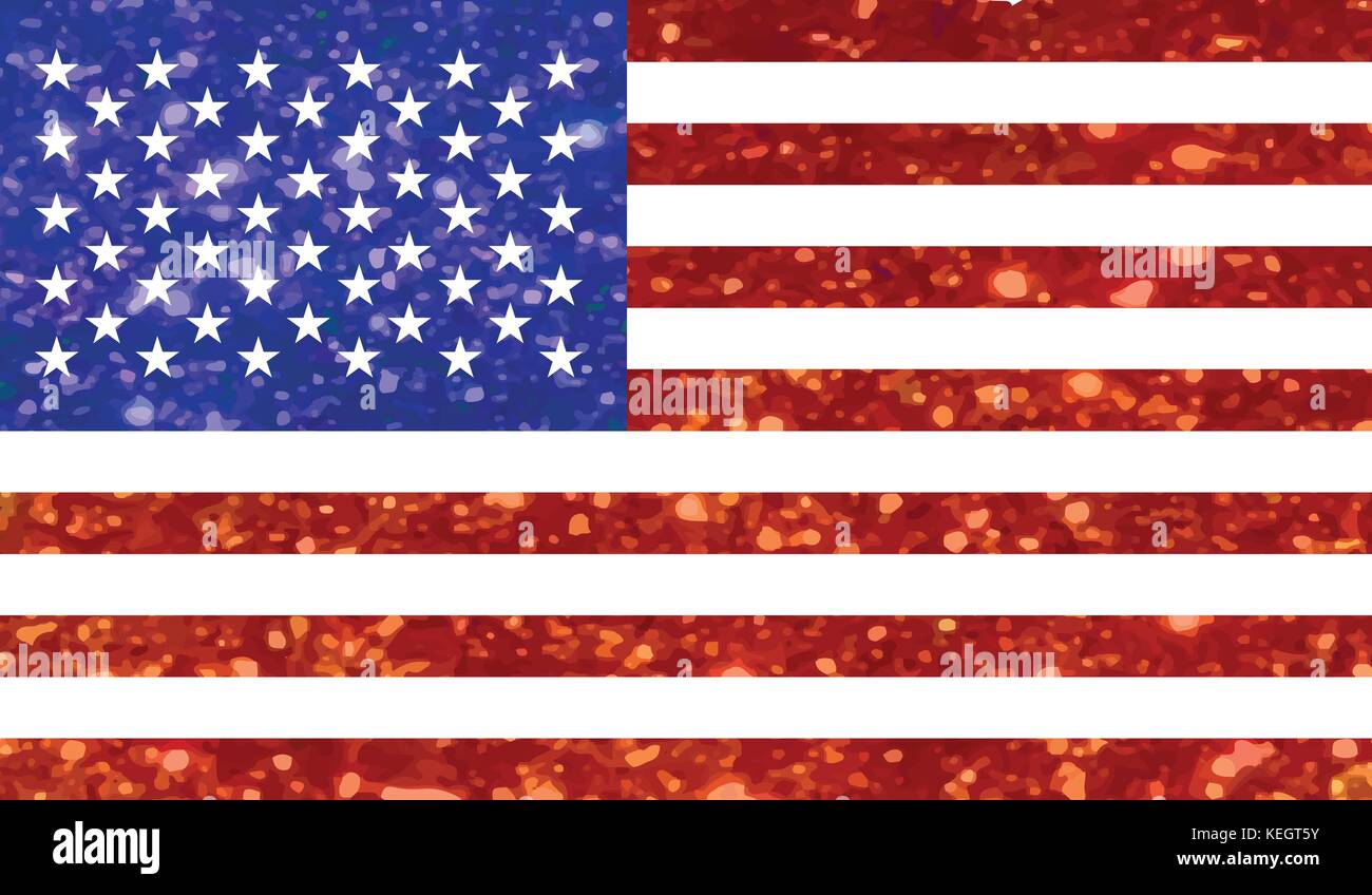The vector Luxury red and blue glitter United States country flag icon