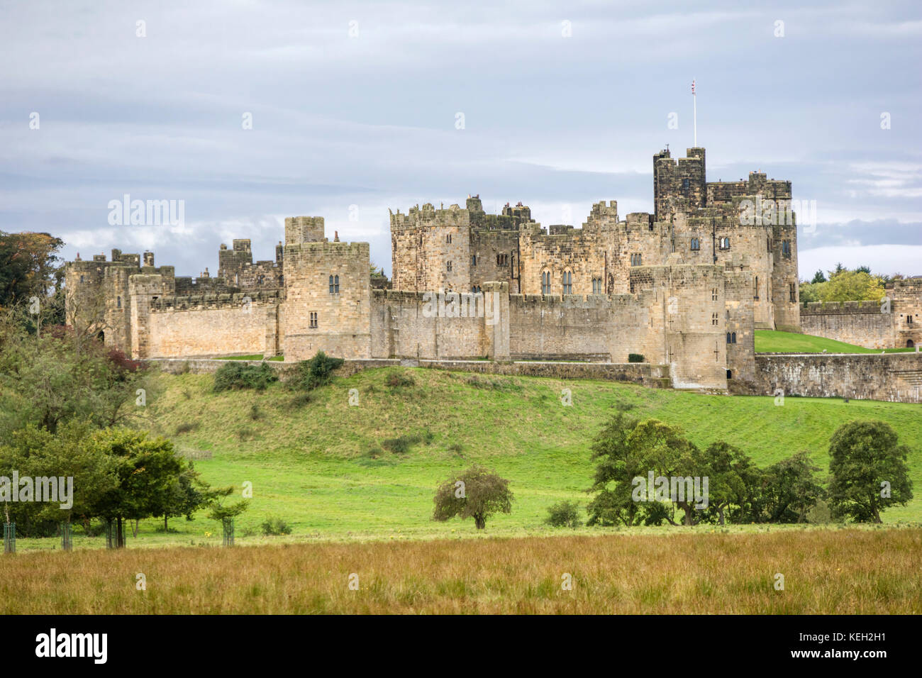 Alnwick Castle, Alnwick, Northumberland, England, UK Stock Photo
