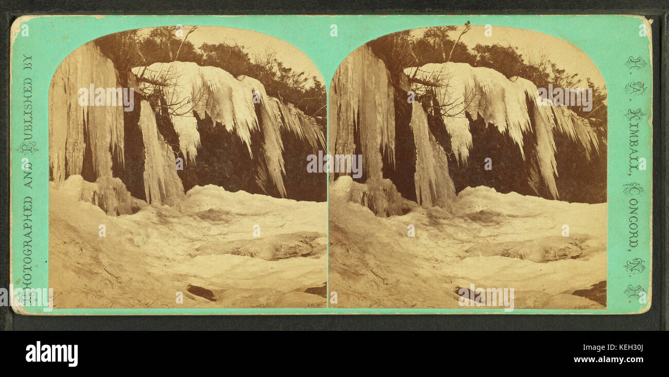 Ice Falls, 3.5 ft. high, Mt. Moosilauke, N.H, from Robert N. Dennis collection of stereoscopic views Stock Photo