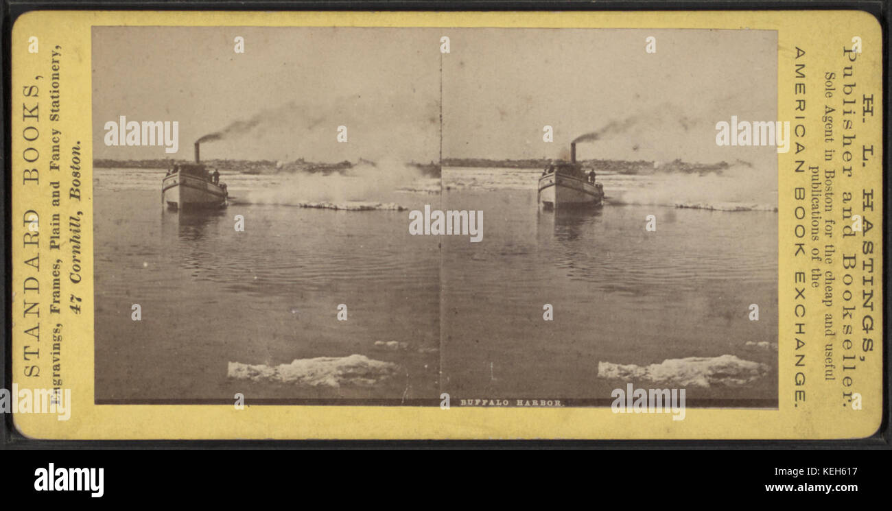 Buffalo harbor. (Boat and ice in water.), from Robert N. Dennis