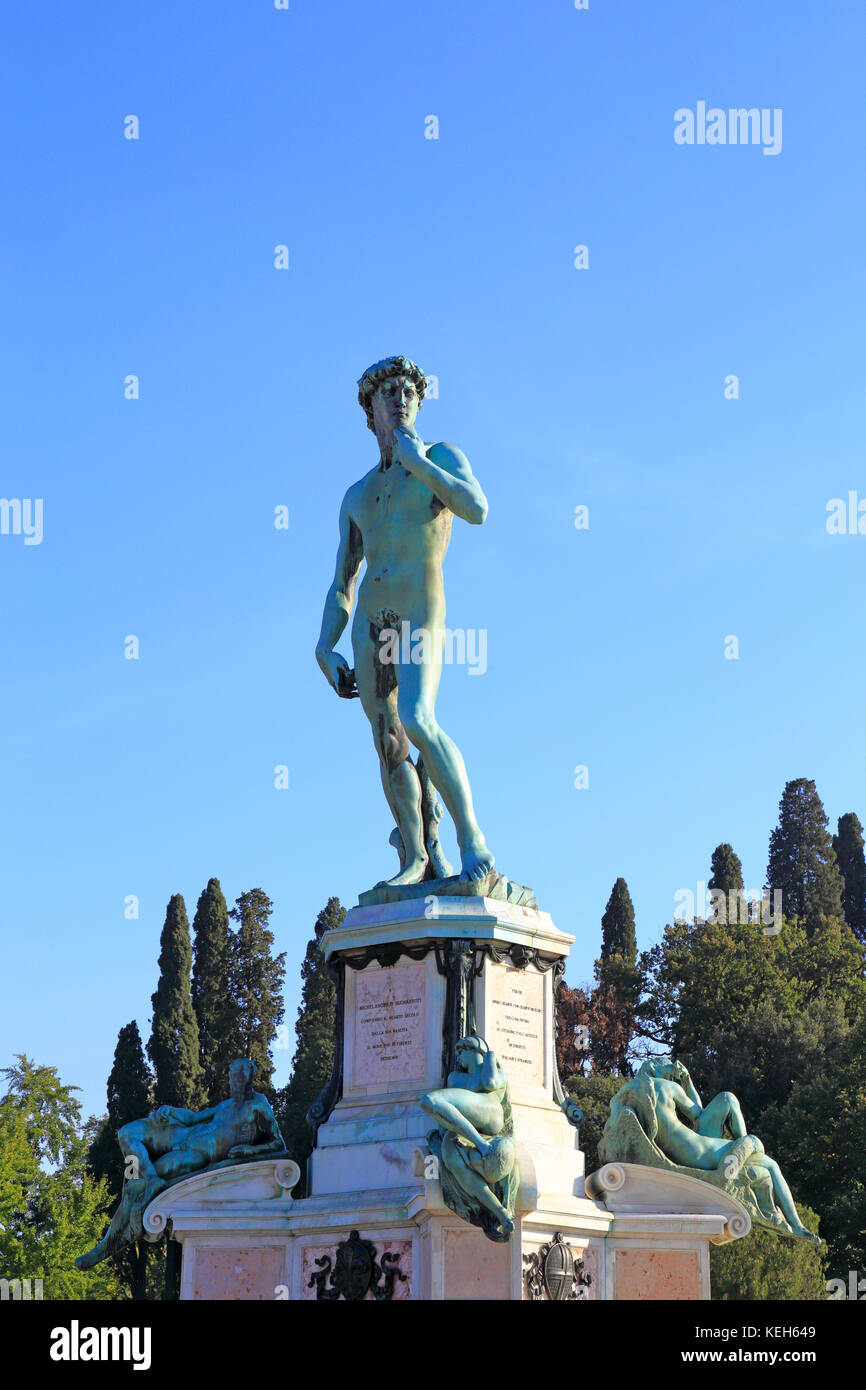 Bronze replica of michelangelos david hires stock photography and