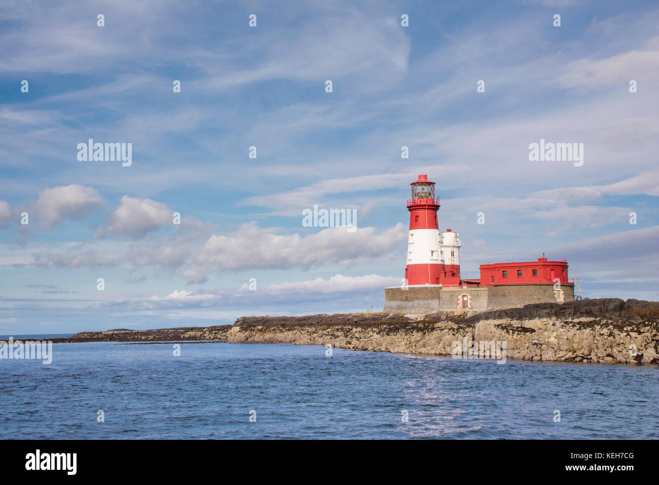 Longstone lighthouse on the Farne Islands, Northumberland, England, UK Stock Photo