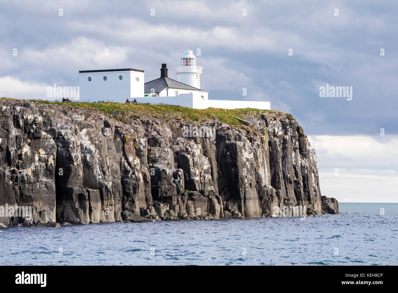 The Farne Lighthouse, Farne Islands, Inner Farne, Northumberland, North Sunderland Stock Photo