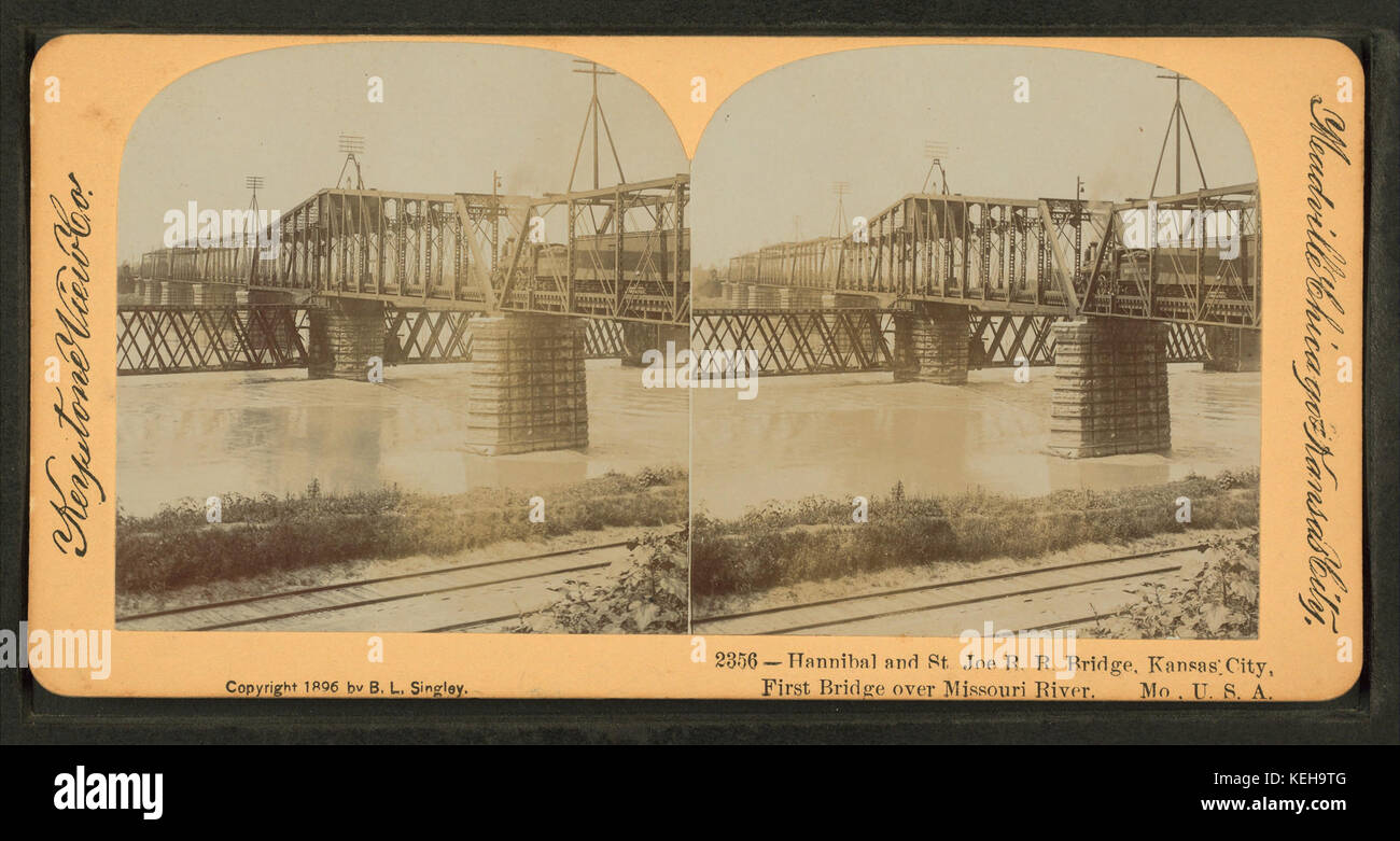 Hannibal and St. Joe R. . Bridge, Kansas City. First bridge over