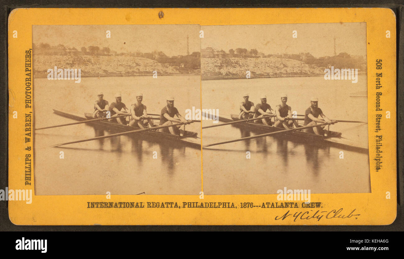 International regatta, Philadelphia, 1876. Atalanta crew (New York city club), by Phillips & Warren Stock Photo