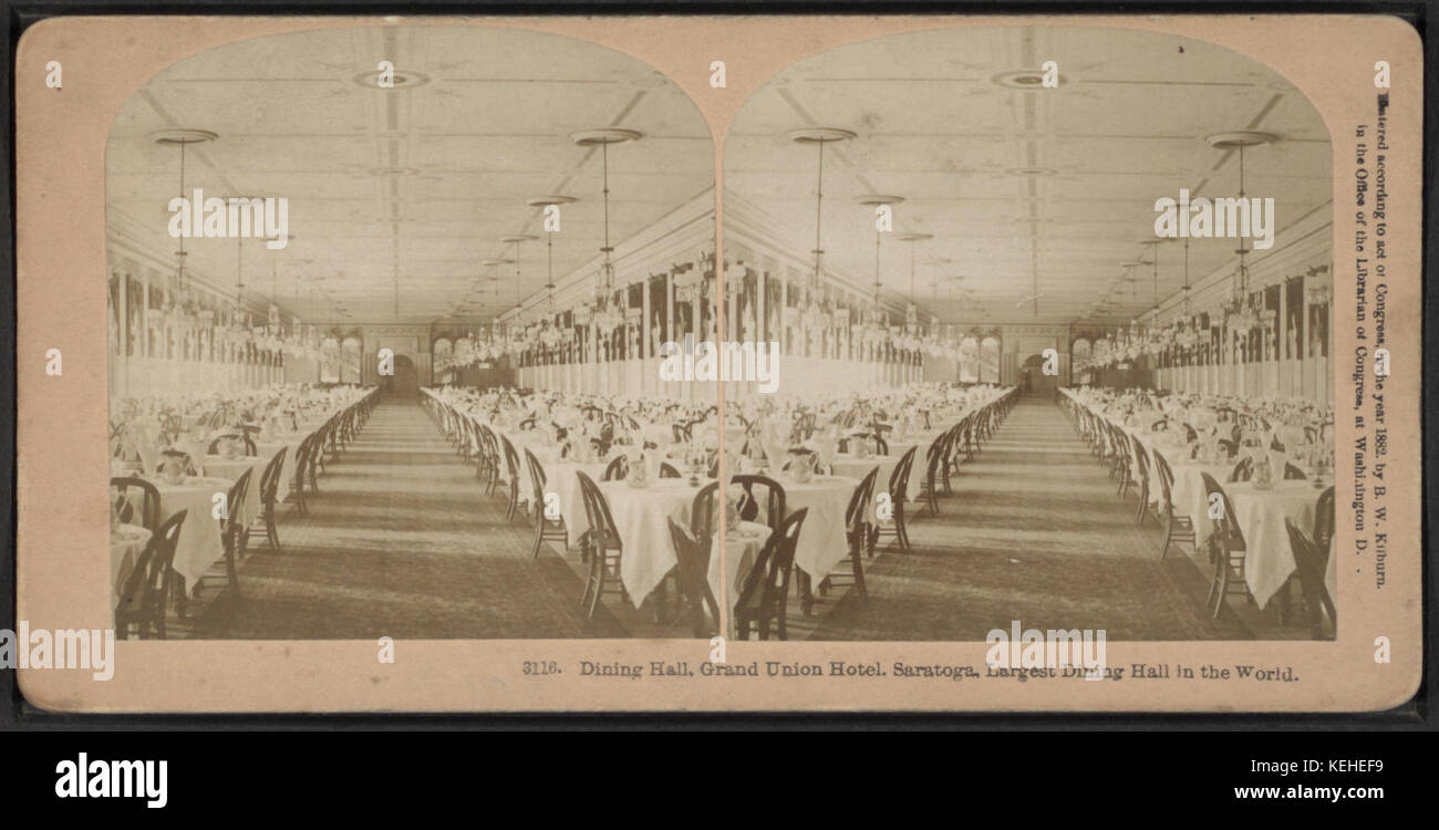 Dining Hall, Grand Union Hotel, Saratoga. Largest Dining Hall in the