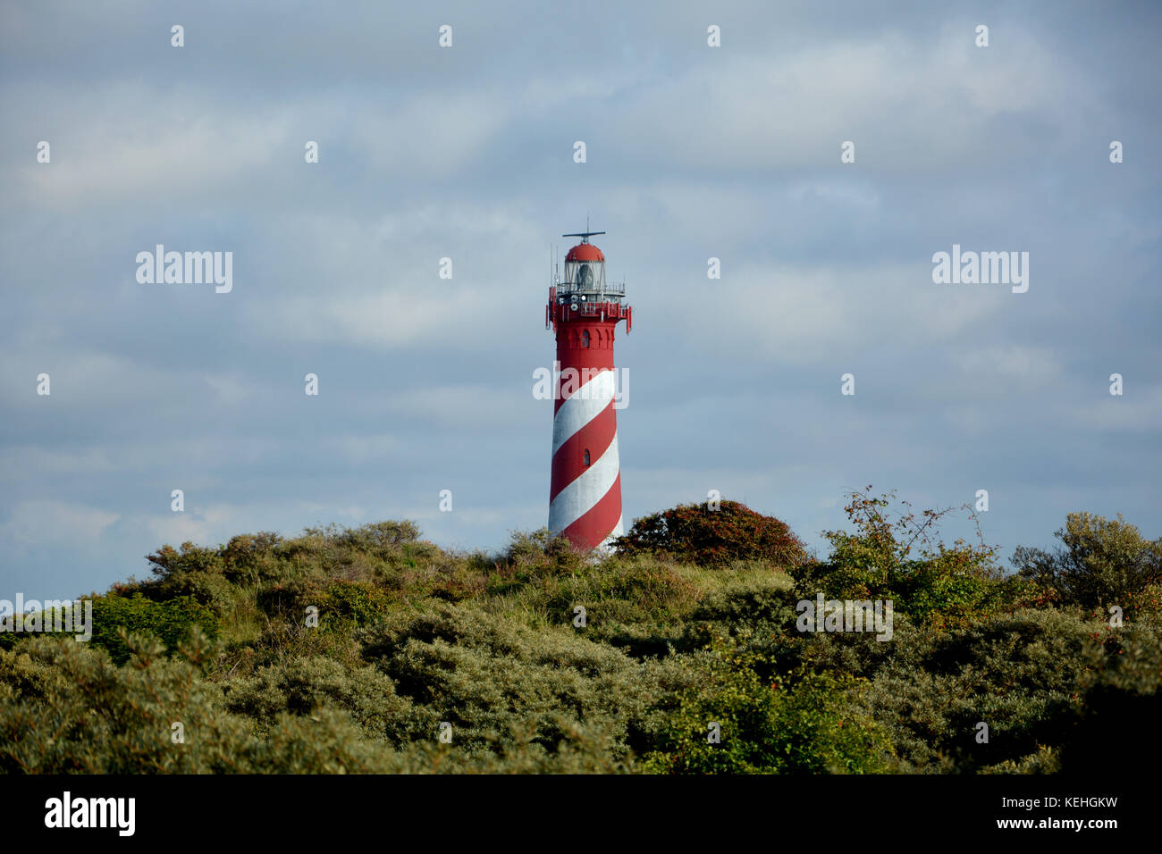The 53-metre-high lighthouse Westerlichttoren in Nieuw Haamstede in the Netherlands on Zeeland Stock Photo