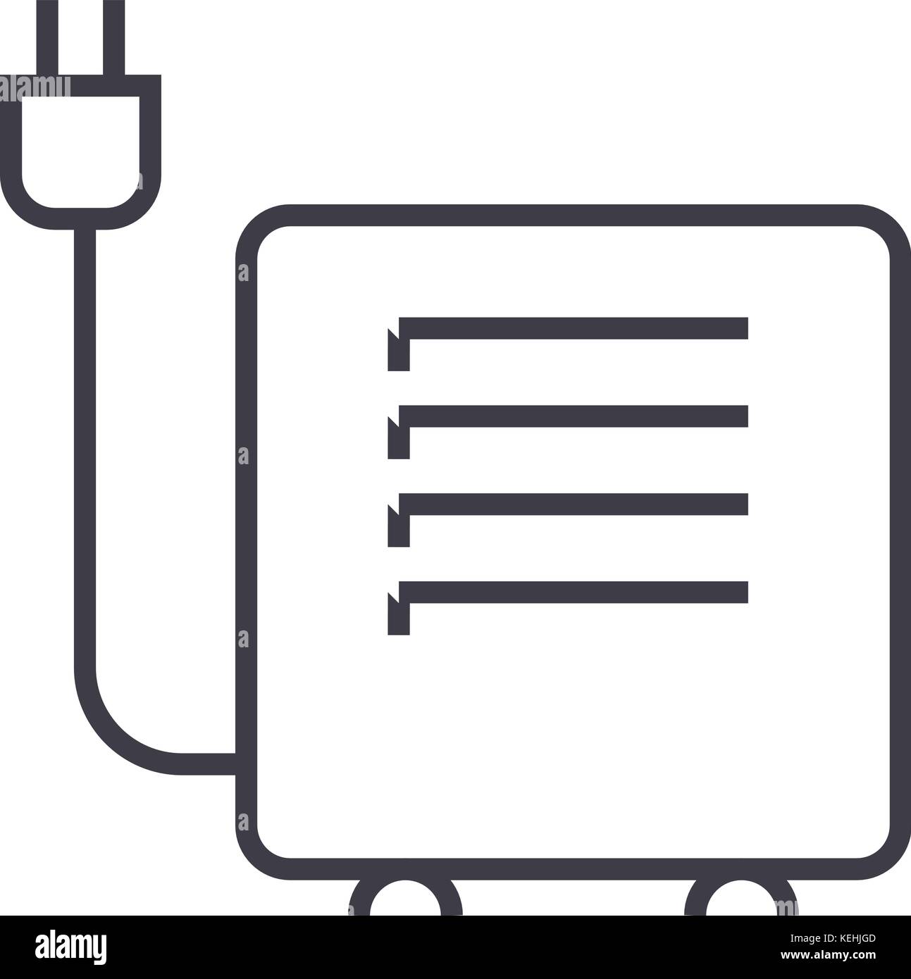 convector, heater vector line icon, sign, illustration on background ...