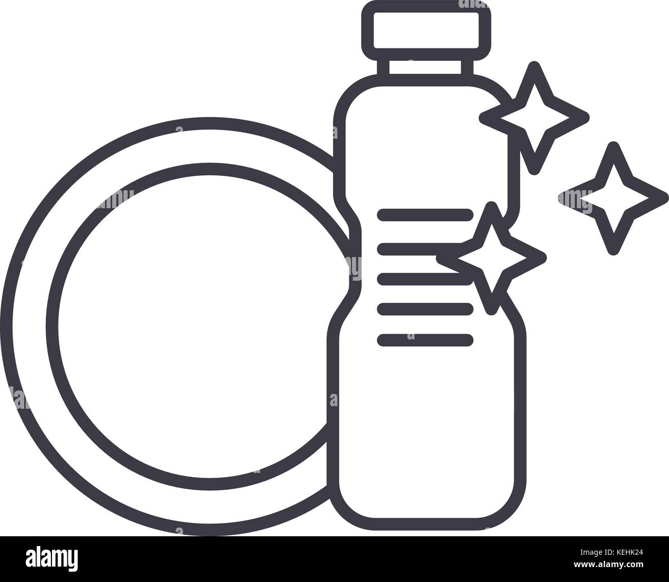 dish washing,dishwashing detergent vector line icon, sign, illustration on background, editable