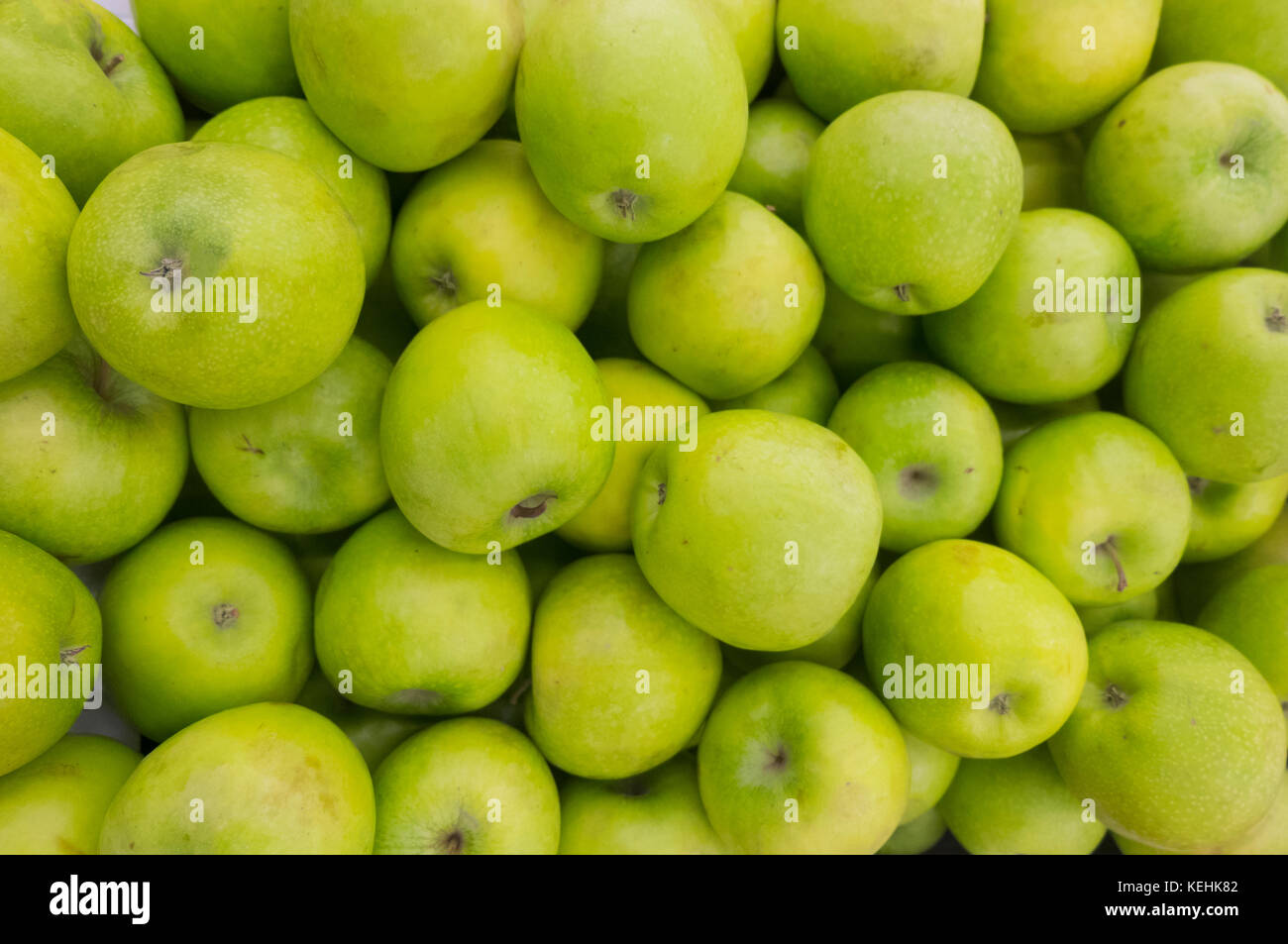 Pile of green apples Stock Photo